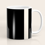 Simple Elegant Minimalist Frame Pattern III in Solid Black and Almond Cream Coffee Mug Gallery Image 1