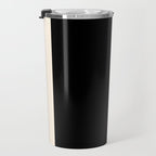 Simple Elegant Minimalist Frame Pattern III in Solid Black and Almond Cream Travel Mug Gallery Image 3