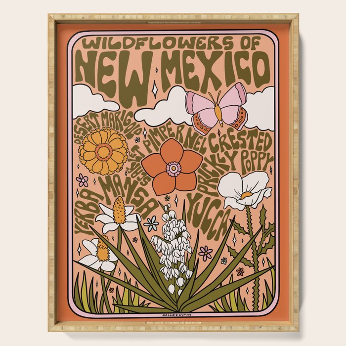 New Mexico Wildflower Serving Tray Gallery Image 1