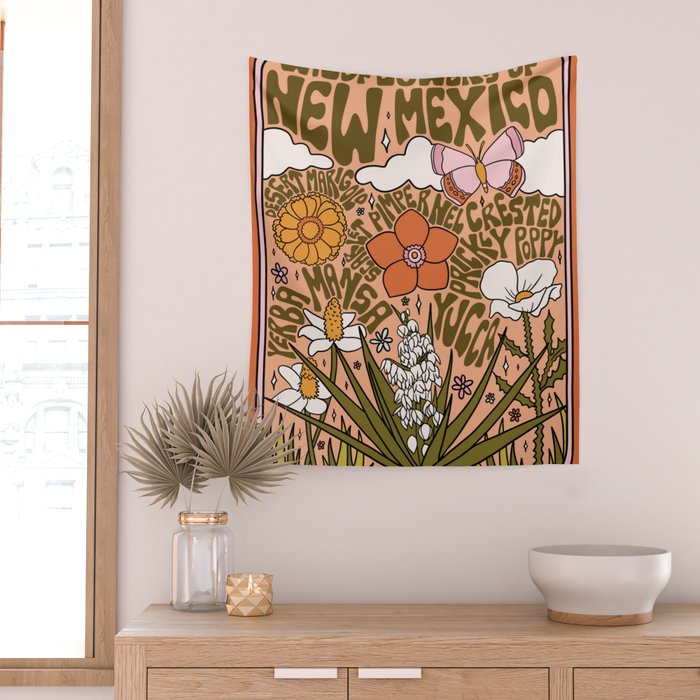 New Mexico Wildflower Wall Tapestry Gallery Image 2