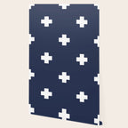 White Swiss Cross Pattern on Navy Blue background Wallpaper Gallery Image 2