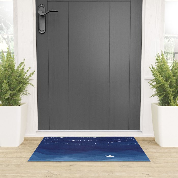 Garland of Stars IV, night sky Welcome Mat Gallery Image 3