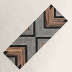 Urban Tribal Pattern No.2 - Concrete and Wood Yoga Mat Gallery Image 1