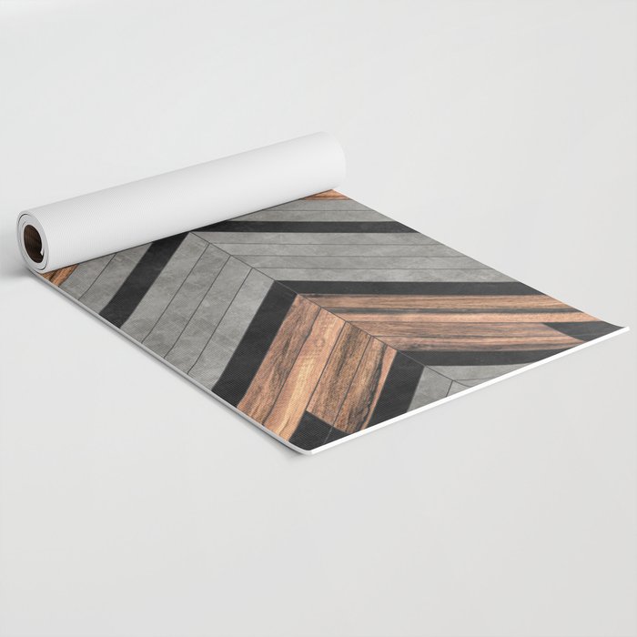 Urban Tribal Pattern No.2 - Concrete and Wood Yoga Mat Gallery Image 2