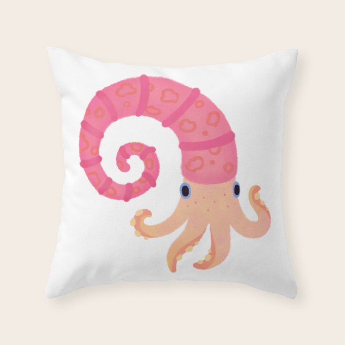 Ancient cephalopods Throw Pillow Gallery Image 6