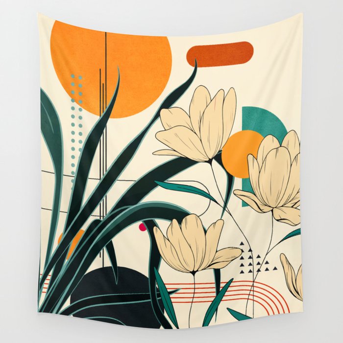 Petals Garden Geometry 2 Wall Tapestry Gallery Image 1