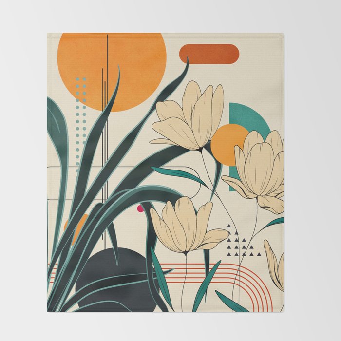 Petals Garden Geometry 2 Throw Blanket Gallery Image 2