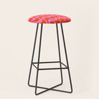 Retro Groovy Waves - Red and Pink Stool Gallery Image 1