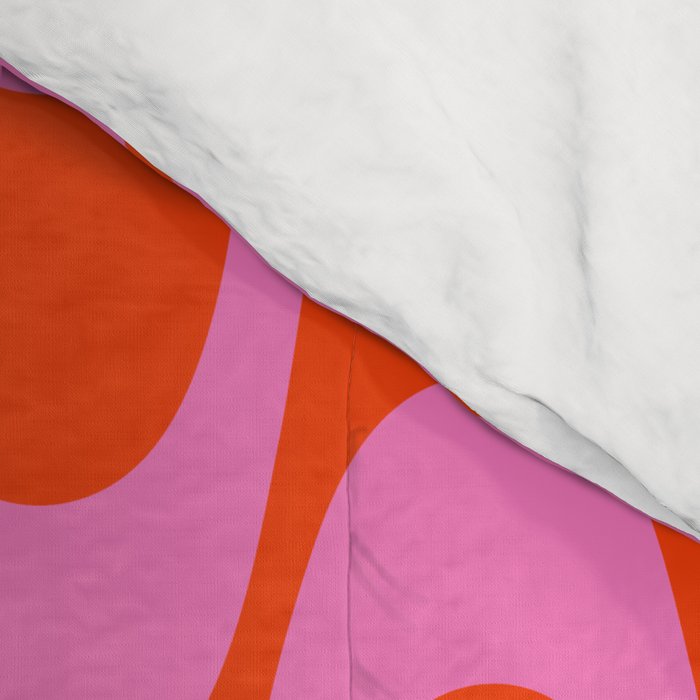 Retro Groovy Waves - Red and Pink Comforter Gallery Image 4