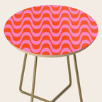 Retro Groovy Waves - Red and Pink Side Table Gallery Image 2