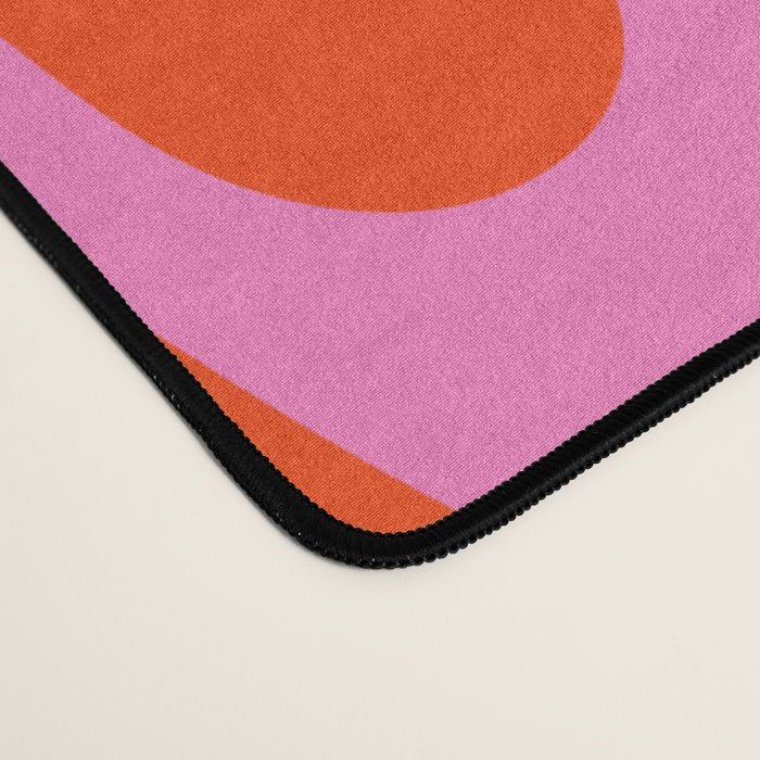 Retro Groovy Waves - Red and Pink Desk Mat Gallery Image 4