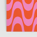 Retro Groovy Waves - Red and Pink Poster Gallery Image 3
