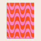 Retro Groovy Waves - Red and Pink Notebook Gallery Image 4