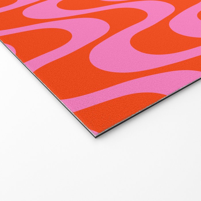 Retro Groovy Waves - Red and Pink Welcome Mat Gallery Image 2
