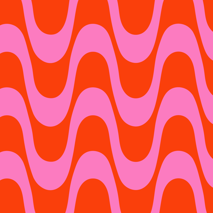 Retro Groovy Waves - Red and Pink Coffee Mug Gallery Image 2
