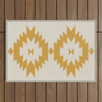 Southwestern Minimalism - Golden Yellow Neutral Beige Outdoor Rug Gallery Image 1