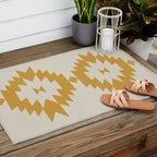 Southwestern Minimalism - Golden Yellow Neutral Beige Outdoor Rug Gallery Image 2