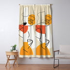 Abstract Face Line Design 03 Window Curtain Gallery Image 5