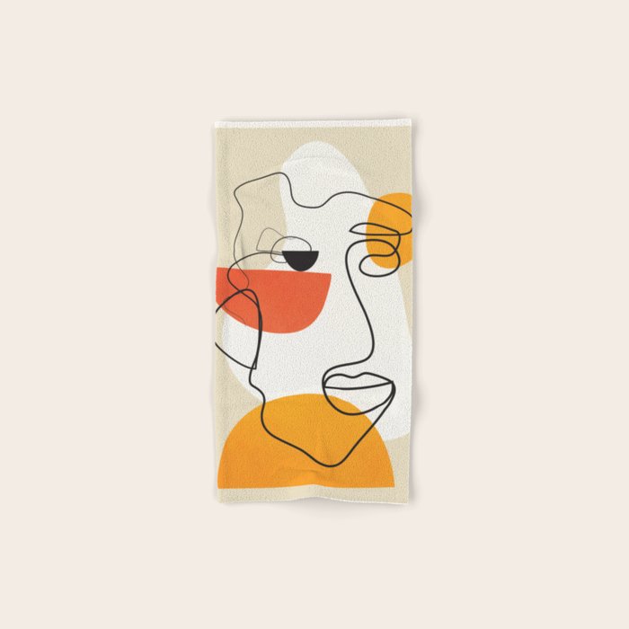 Abstract Face Line Design 03 Bath Towel Gallery Image 1