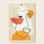 Abstract Face Line Design 03 Cutting Board Gallery Image 1