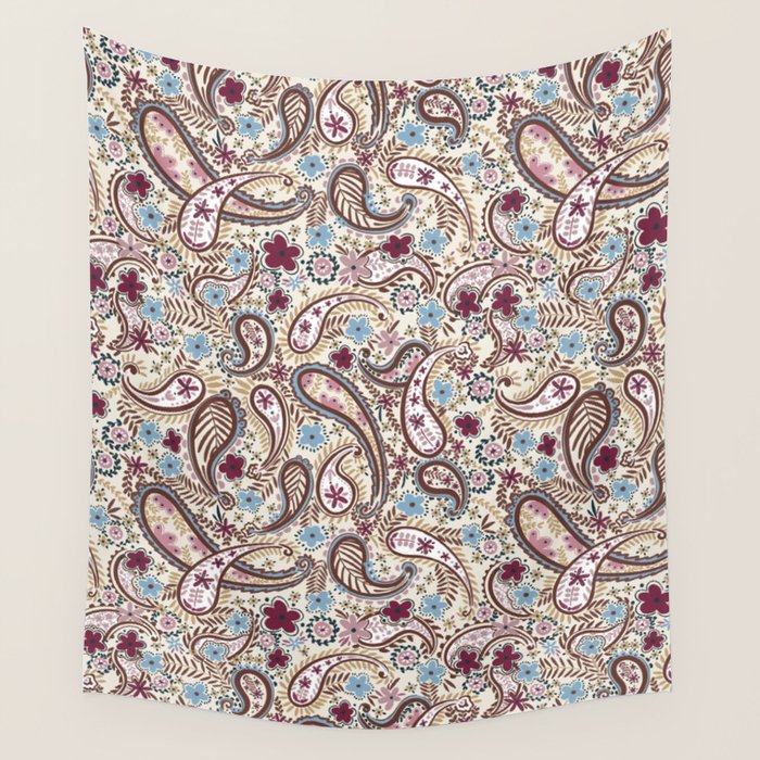Whimsical Paisley Romance Wall Tapestry Gallery Image 1