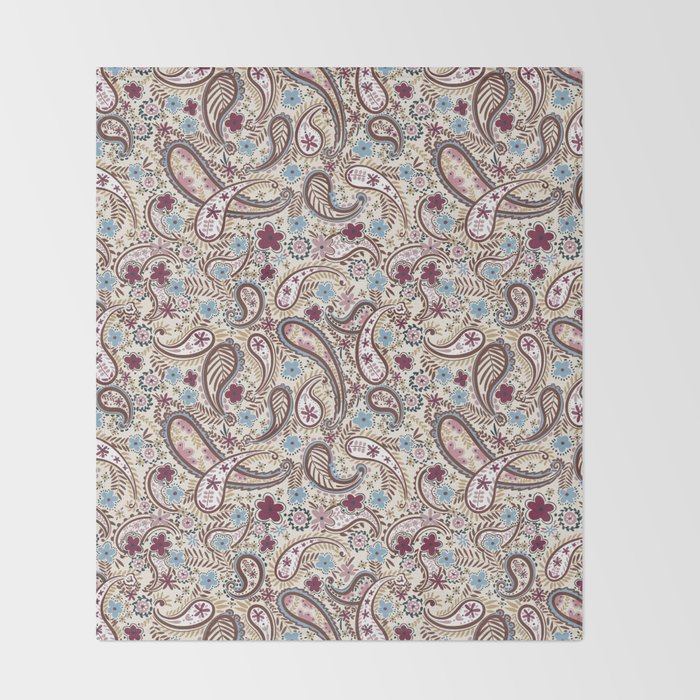 Whimsical Paisley Romance Throw Blanket Gallery Image 2