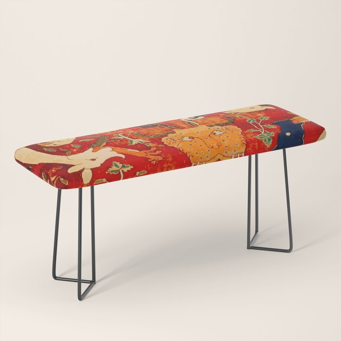 Animal Grotesques Mughal Carpet Fragment 2 Bench Gallery Image 1