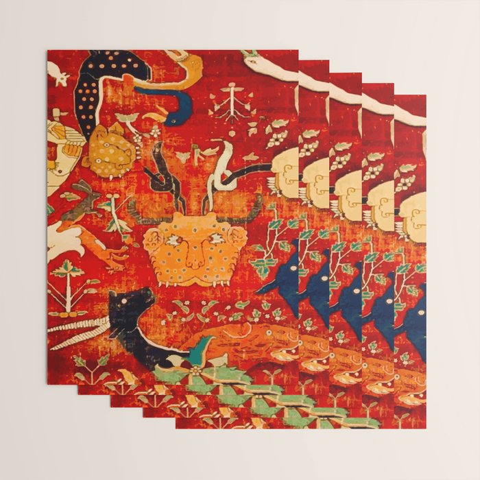 Animal Grotesques Mughal Carpet Fragment 2 Wrapping Paper Gallery Image 3