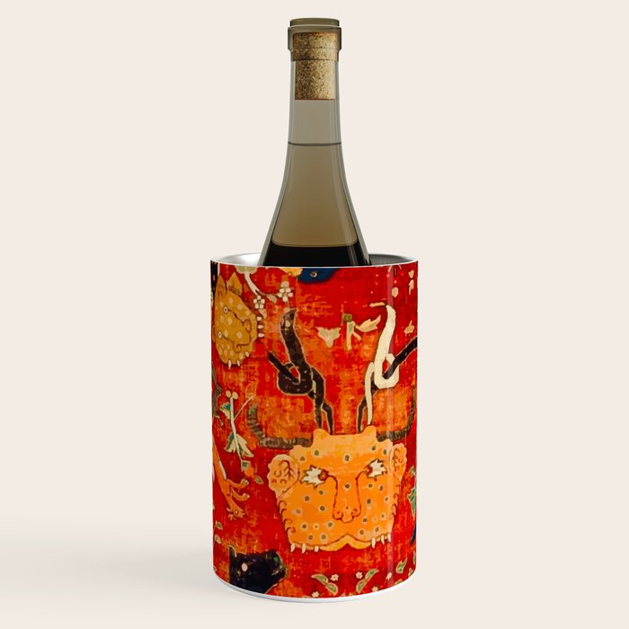 Animal Grotesques Mughal Carpet Fragment 2 Wine Chiller