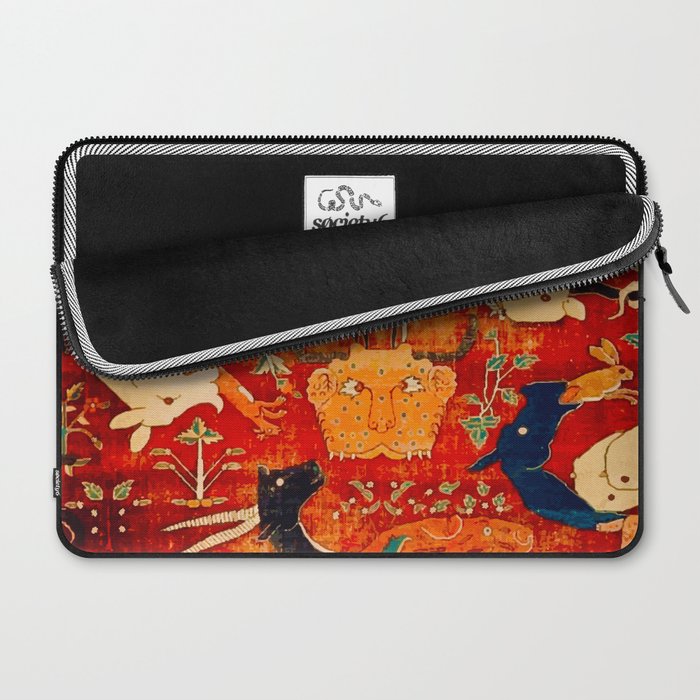 Animal Grotesques Mughal Carpet Fragment 2 Laptop Sleeve Gallery Image 2