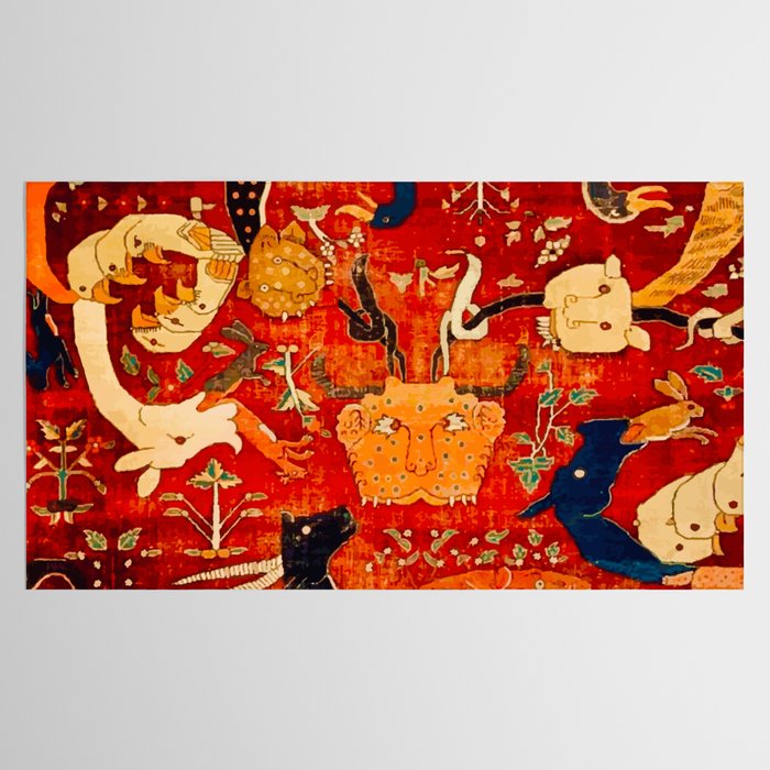 Animal Grotesques Mughal Carpet Fragment 2 Tablecloth Gallery Image 2