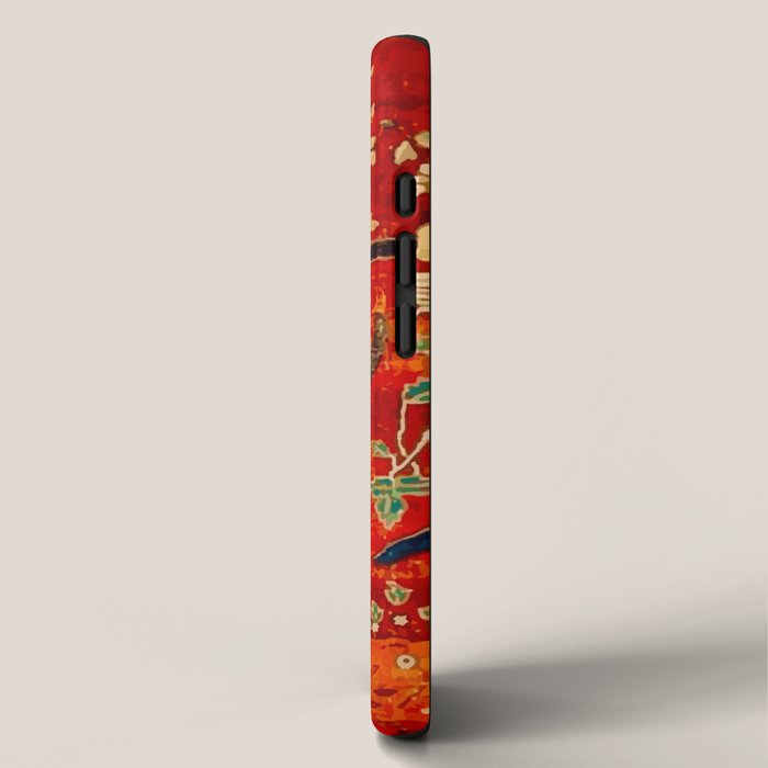 Animal Grotesques Mughal Carpet Fragment 2 iPhone Case Gallery Image 2