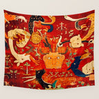 Animal Grotesques Mughal Carpet Fragment 2 Wall Tapestry Gallery Image 4
