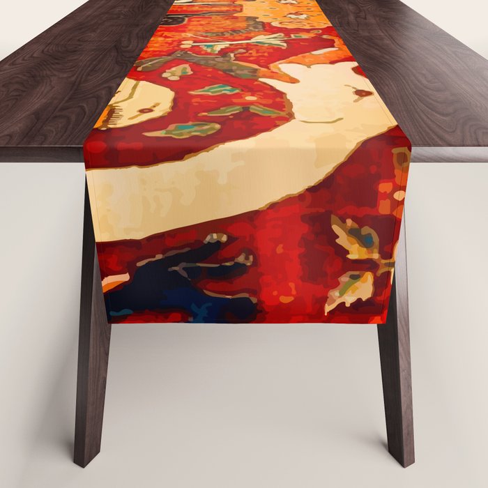 Animal Grotesques Mughal Carpet Fragment 2 Table Runner Gallery Image 1