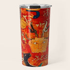 Animal Grotesques Mughal Carpet Fragment 2 Travel Mug Gallery Image 1