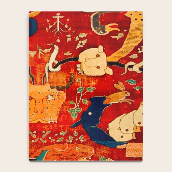 Animal Grotesques Mughal Carpet Fragment 2 Notebook Gallery Image 4