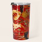 Animal Grotesques Mughal Carpet Fragment 2 Travel Mug Gallery Image 3