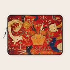 Animal Grotesques Mughal Carpet Fragment 2 Laptop Sleeve Gallery Image 1