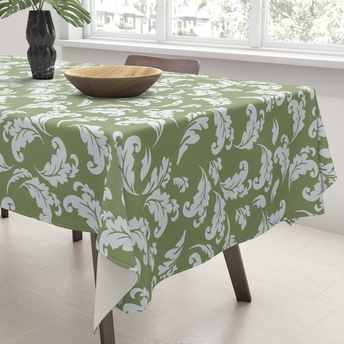Elegant Epsom and Bit Of Blue Leaves Tablecloth Gallery Image 3