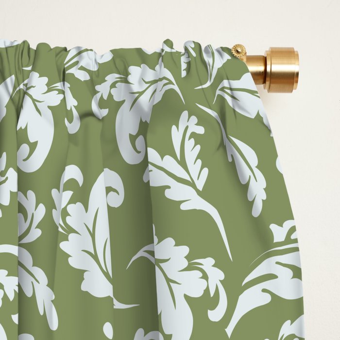Elegant Epsom and Bit Of Blue Leaves Window Curtain Gallery Image 2
