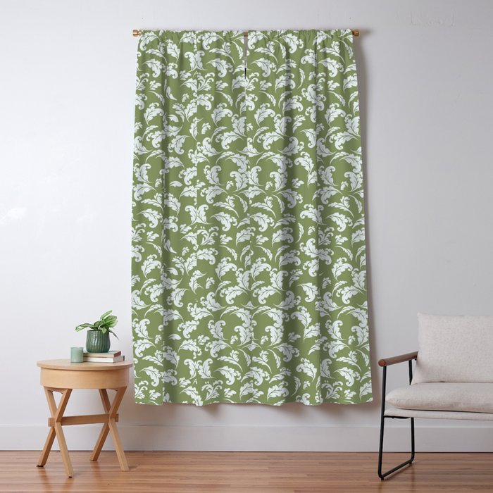 Elegant Epsom and Bit Of Blue Leaves Window Curtain Gallery Image 5