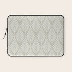 Linocut Palm Leaves . Neutral Laptop Sleeve Gallery Image 1
