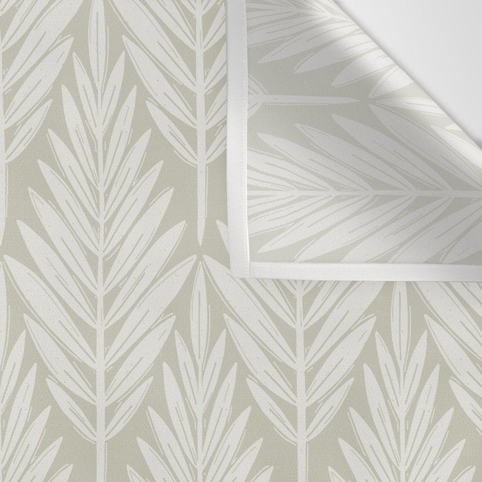 Linocut Palm Leaves . Neutral Wall Tapestry Gallery Image 3