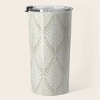 Linocut Palm Leaves . Neutral Travel Mug Gallery Image 3