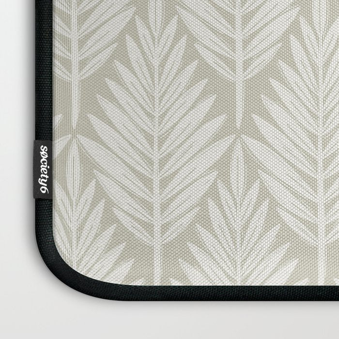 Linocut Palm Leaves . Neutral Laptop Sleeve Gallery Image 3