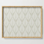 Linocut Palm Leaves . Neutral Serving Tray Gallery Image 1