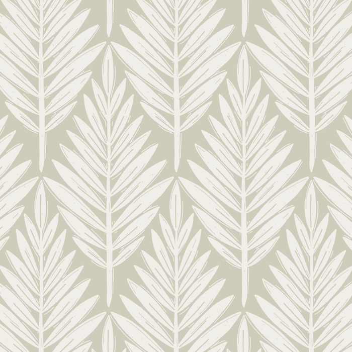Linocut Palm Leaves . Neutral Coffee Mug Gallery Image 2