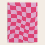 Hot Pink Wavy Checkered Pattern Poster Gallery Image 4