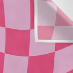 Hot Pink Wavy Checkered Pattern Wall Tapestry Gallery Image 3