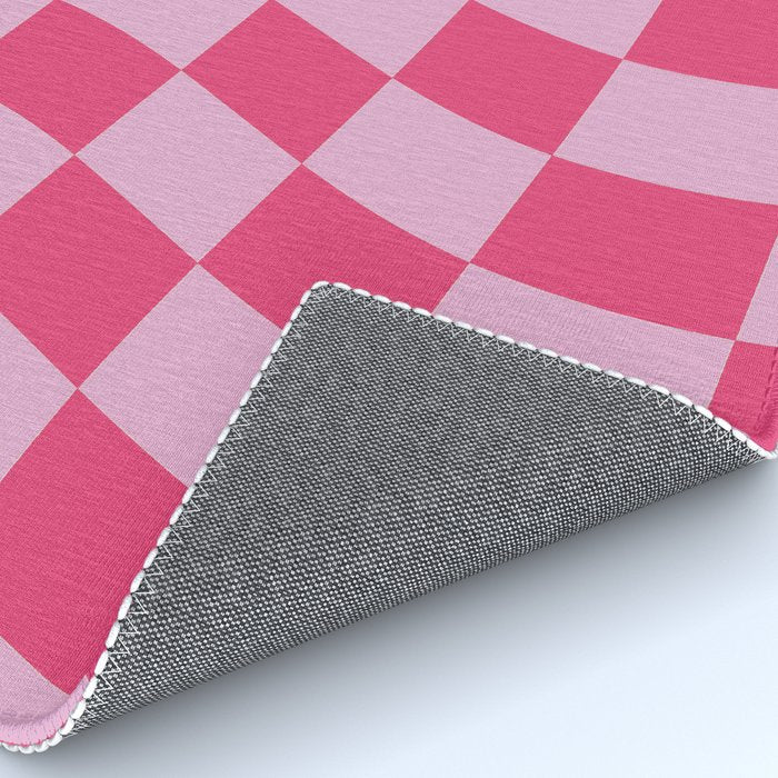 Hot Pink Wavy Checkered Pattern Rug Gallery Image 4